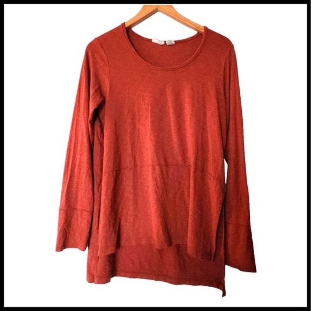 Beacon Cove Long Sleeve Top Rust‎ Orange Fall Color L Large